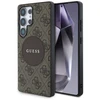 Guess 4G Round Patch Classic Logo MagSafe - dėklas skirtas Samsung Galaxy S25 Ultra ruda