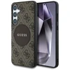 Guess 4G Round Patch Classic Logo MagSafe Samsung Galaxy S25 Plus dėklas telefonui rudos spalvos