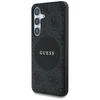 Guess 4G Round Patch Classic Logo MagSafe Samsung Galaxy S25 Plus dėklas telefonui juodos spalvos