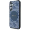 Guess 4G Round Patch Classic Logo MagSafe Samsung Galaxy S25 Plus dėklas telefonui mėlynos spalvos