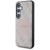 Guess 4G Round Patch Classic Logo MagSafe Samsung Galaxy S25 Plus dėklas telefonui rožinės spalvos