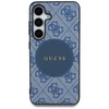 Guess 4G Round Patch Classic Logo MagSafe Samsung Galaxy S25 Plus dėklas telefonui mėlynos spalvos