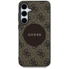Guess 4G Round Patch Classic Logo MagSafe Samsung Galaxy S25 Plus dėklas telefonui rudos spalvos
