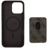 Guess 4G Stripes su portfelem Magsafe Apple iPhone 16 Pro Max dėklas telefonui rudos spalvos