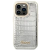 „Guess Croco Collection“ dėklas, skirtas iPhone 14 Pro 6.1" - sidabrinis