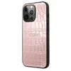 Dėklas Apple iPhone 13 Pro 6,1" Guess Croco Strap Collection GUHCP13LPCRBPI rožinės spalvos