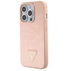 Apple iPhone 15 Pro Guess dėklas Croco Triangle Metal Logo (GUHCP15LPCRTHCP) rožinės spalvos