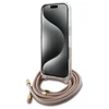Guess GUHCP16SHC4SEP Apple iPhone 16 6.1" dėklas telefonui rožinės spalvos Crossbody Cord 4G Print