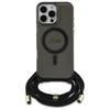 Guess GUHMP16LHCTSGNSK Apple iPhone 16 Pro 6.3" dėklas telefonui juodos spalvos Crossbody Cord Script MagSafe
