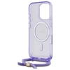 Guess GUHMP16XHCTSGNSU Apple iPhone 16 Pro Max 6.9″ violetinės spalvos kietas dėklas Crossbody Cord Script MagSaf