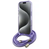Guess GUHMP16SHCTSGNSU Apple iPhone 16 6.1" dėklas telefonui violetinės spalvos Crossbody Cord Script MagSafe