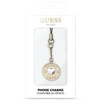 Dėklas Guess pakabukas GUCPMHGLD telefono dirželis Heart Diamond Charm with Rhinestones