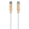Guess Ebossed Logo USB-C / USB-C 1,5 m greito įkrovimo laidas – auksinis