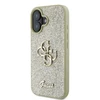 Guess GUHCP16MHG4SGD Apple iPhone 16 Plus 6.7" auksinis kietasis dėklas Fixed Glitter Big 4G