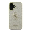 Guess GUHCP16MHG4SGD Apple iPhone 16 Plus 6.7" auksinis kietasis dėklas Fixed Glitter Big 4G