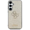 Guess Fixed Glitter Big 4G Metal Logo Samsung Galaxy S25 Plus dėklas telefonui auksos spalvos