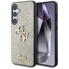 Guess Fixed Glitter Big 4G Metal Logo Samsung Galaxy S25 Plus dėklas telefonui auksos spalvos