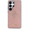 Dėklas Guess Fixed Glitter Big 4G Metal Logo skirtas Samsung Galaxy S25 Ultra rožinės spalvos