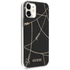 Guess GUHCP12SPCUCHBK Apple iPhone 12 mini 5,4″ juodos spalvos kietas dėklas Gold Chain Collection