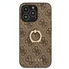 Apple iPhone 13 Pro Guess dėklas 4G with Ring Stand (GUHCP13L4GMRBR) rudos spalvos