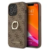 Apple iPhone 13 Pro Guess dėklas 4G with Ring Stand (GUHCP13L4GMRBR) rudos spalvos