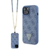 Apple iPhone 15 Guess dėklas Crossbody 4G Metal Logo (GUHCP15SP4TDSCPB) mėlynos spalvos