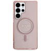 Dėklas Guess Glitter Circle Classic Logo MagSafe for Samsung Galaxy S25 Ultra pink