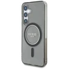 Guess Glitter Circle Classic Logo MagSafe Samsung Galaxy S25 dėklas telefonui juodos spalvos