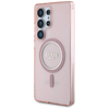 Dėklas Guess Glitter Circle Classic Logo MagSafe for Samsung Galaxy S25 Ultra pink