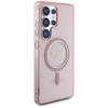 Dėklas Guess Glitter Circle Classic Logo MagSafe for Samsung Galaxy S25 Ultra pink