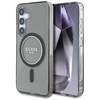 Guess Glitter Circle Classic Logo MagSafe Samsung Galaxy S25 dėklas telefonui juodos spalvos