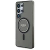 Guess Glitter Circle Classic Logo MagSafe Samsung Galaxy S25 Ultra dėklas telefonui juodos spalvos