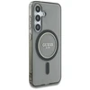 Guess Glitter Circle Classic Logo MagSafe Samsung Galaxy S25 dėklas telefonui juodos spalvos