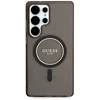 Guess Glitter Circle Classic Logo MagSafe Samsung Galaxy S25 Ultra dėklas telefonui juodos spalvos
