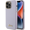 Apple iPhone 15 Pro Max Guess dėklas Glitter Glossy Script (GUHCP15XPGMCSL) violetinės spalvos
