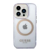 „Guess“ auksinis permatomas „MagSafe“ dėklas, skirtas „iPhone 14 Pro Max 6.7“ - Violetinė