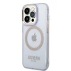„Guess“ auksinis permatomas „MagSafe“ dėklas, skirtas „iPhone 14 Pro Max 6.7“ - Violetinė
