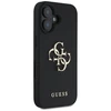 Guess Grained Big 4G Logo Small Classic Logo iPhone 16 telefono dėklas, juodos spalvos