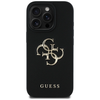 Dėklas Guess PU Grained 4G Metal Logo dėkals tavo Apple iPhone 16 Pro juodos spalvos
