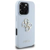 Guess Grained Big 4G Logo Small Classic Logo Apple iPhone 16 Pro dėklas telefonui mėlynos spalvos