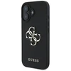 Guess Grained Big 4G Logo Small Classic Logo Apple iPhone 16 dėklas telefonui juodos spalvos