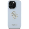 Guess Grained Big 4G Logo Small Classic Logo Apple iPhone 16 Pro dėklas telefonui mėlynos spalvos