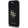 Dėklas Guess PU Grained 4G Metal Logo dėkals tavo Apple iPhone 16 Pro juodos spalvos