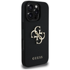 Dėklas Guess PU Grained 4G Metal Logo dėkals tavo Apple iPhone 16 Pro juodos spalvos