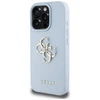 Guess Grained Big 4G Logo Small Classic Logo Apple iPhone 16 Pro dėklas telefonui mėlynos spalvos