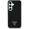 Guess Grained Triangle Logo MagSafe Samsung Galaxy S25 dėklas telefonui juodos spalvos