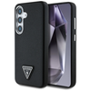 Guess Grained Triangle Logo MagSafe Samsung Galaxy S25 dėklas telefonui juodos spalvos