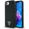 Guess Grained Triangle MagSafe dėklas iPhone 16e - juodas