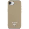 Guess Grained Triangle MagSafe dėklas iPhone 16e - ruda