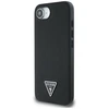 Guess Grained Triangle MagSafe dėklas iPhone 16e - juodas